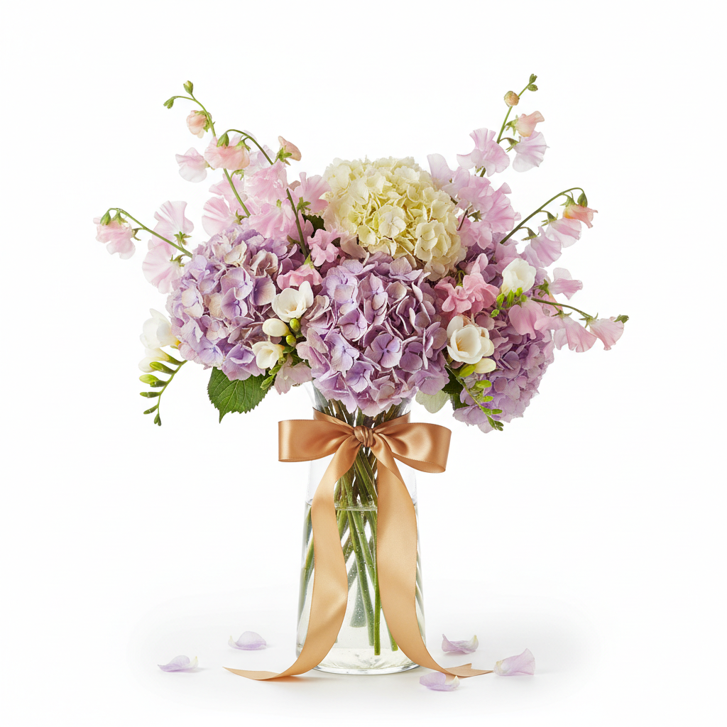 Hydrangea & Freesia Vase