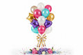 Colourful Themed Balloons - Pink, gold, purple, blue and white balloon bunch