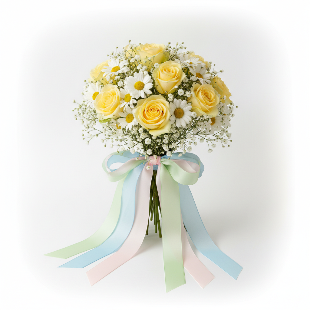 Signature Soft Yellow & White Baby Shower Bouquet