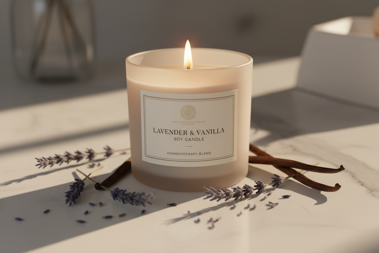 Aromatherapy Soy Candle — Lavender & Vanilla