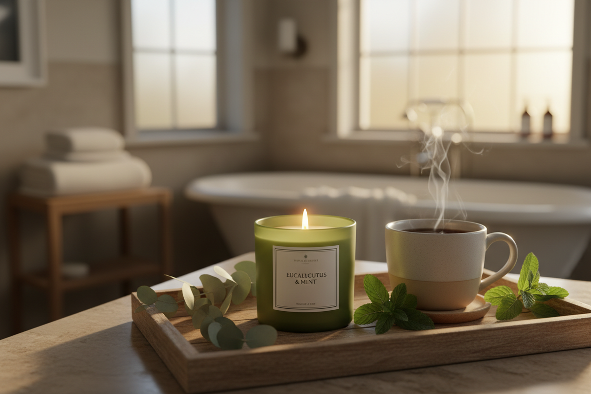 Eucalyptus & Mint Wellness Candle - Lifestyle